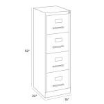 4-Drawer Black Letter File Cabinet