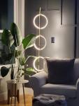 Brightech Nova Gold Arc Floor Lamp with Pendant