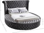Luxus Collection Round Velvet Upholstered King Bed