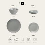 Lauren Stoneware Dinnerware Set, 16-Piece, Green