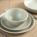 Lauren Stoneware Dinnerware Set, 16-Piece, Green