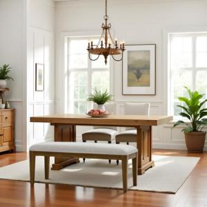 Beige Upholstered Bench for Entryway or Bedroom