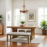 Beige Upholstered Bench for Entryway or Bedroom