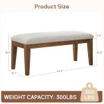 Beige Upholstered Bench for Entryway or Bedroom