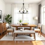 Beige Upholstered Bench for Entryway or Bedroom