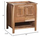 Solid Teak Bathroom Vanity with Soft Close Features