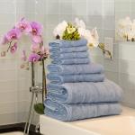 Allure Blue 8-Piece Luxury Bamboo Towel Set