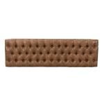 Brown Faux Leather Tufted Decorative Bench with Metal Base