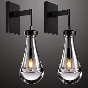 Set of 2 Dimmable Black Wall Sconces