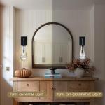 Set of 2 Dimmable Black Wall Sconces