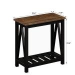 Rustic Farmhouse End Table Set with Storage