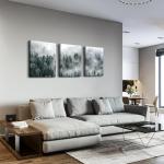 Foggy Forest Canvas Wall Art - 3 Panel Set