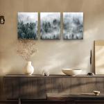 Foggy Forest Canvas Wall Art - 3 Panel Set