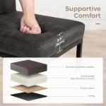 Set of 4 Grey Upholstered Counter Height Bar Stools