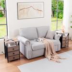 LED Nightstands Set with USB & Charging Station