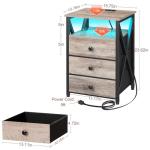 LED Nightstands Set with USB & Charging Station