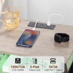 LED Nightstands Set with USB & Charging Station