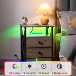 LED Nightstands Set with USB & Charging Station