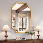 Antique Gold Metal Framed Wall Mirror 24"x36