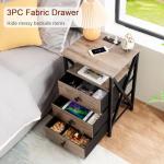 LED Nightstands Set with USB & Charging Station