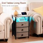 LED Nightstands Set with USB & Charging Station