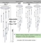 Modern Crystal Chandelier with Dimmable LED Lights