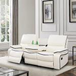 3-Piece Leather Recliner Sofa Set with Console
