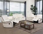 3-Piece Leather Recliner Sofa Set with Console