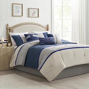Madison Park Palisades 7-Piece Faux Suede Bedding Set