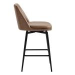 CHITA Set of 2 Swivel Barstools in Saddle Brown