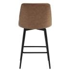 CHITA Set of 2 Swivel Barstools in Saddle Brown