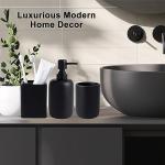 Matte Black Resin Bathroom Accessory Set of 5