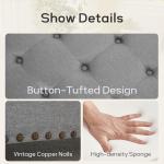 Grey Tufted Square Storage Ottoman Coffee Table