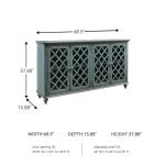 Vintage 69" Antique Blue Accent Cabinet with Mirrors