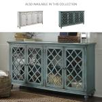 Vintage 69" Antique Blue Accent Cabinet with Mirrors