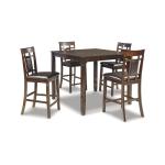 Stylish 5-Piece Brown Counter Height Dining Set