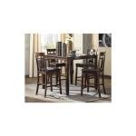 Stylish 5-Piece Brown Counter Height Dining Set