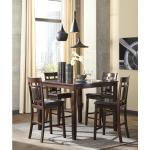 Stylish 5-Piece Brown Counter Height Dining Set