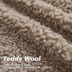 2-Pack Teddy Faux Fur Throw Pillow Covers, Khaki