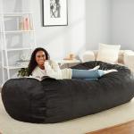 Memory Foam Bean Bag Lounger, 7', Grey