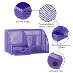 Purple Mesh Desk Organizer with 6 Compartments