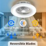 Bladeless Ceiling Fan with Light and Remote