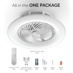 Bladeless Ceiling Fan with Light and Remote