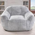 Light Grey Giant Bean Bag Chair with Armrests