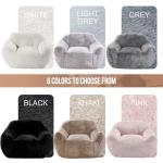 Light Grey Giant Bean Bag Chair with Armrests