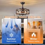 IYUNXI Farmhouse Caged Ceiling Fan with Lights