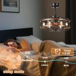 IYUNXI Farmhouse Caged Ceiling Fan with Lights