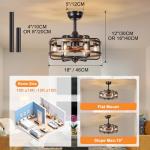 IYUNXI Farmhouse Caged Ceiling Fan with Lights