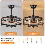IYUNXI Farmhouse Caged Ceiling Fan with Lights