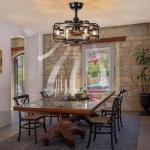 IYUNXI Farmhouse Caged Ceiling Fan with Lights